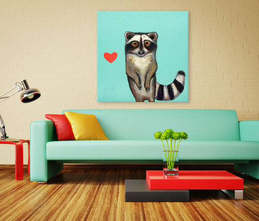 Raccoon Canvas Wall Art - GreenBox Art