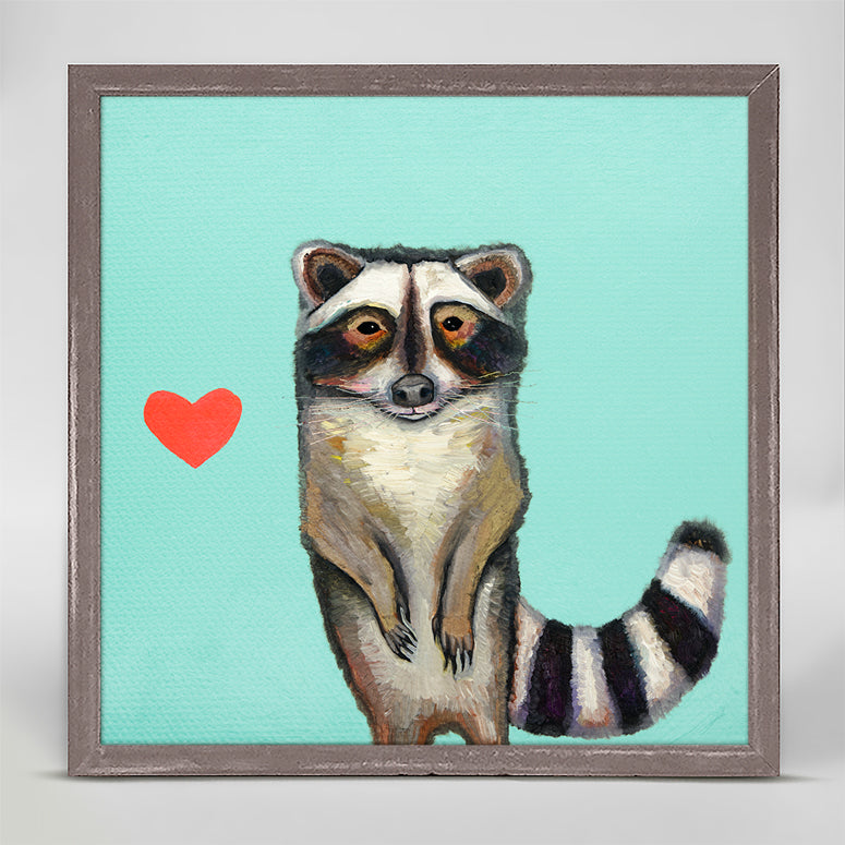 Raccoon Mini Framed Canvas - GreenBox Art