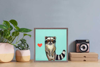 Raccoon Mini Framed Canvas - GreenBox Art