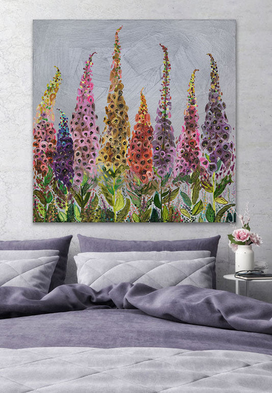 Foxgloves Canvas Wall Art - GreenBox Art