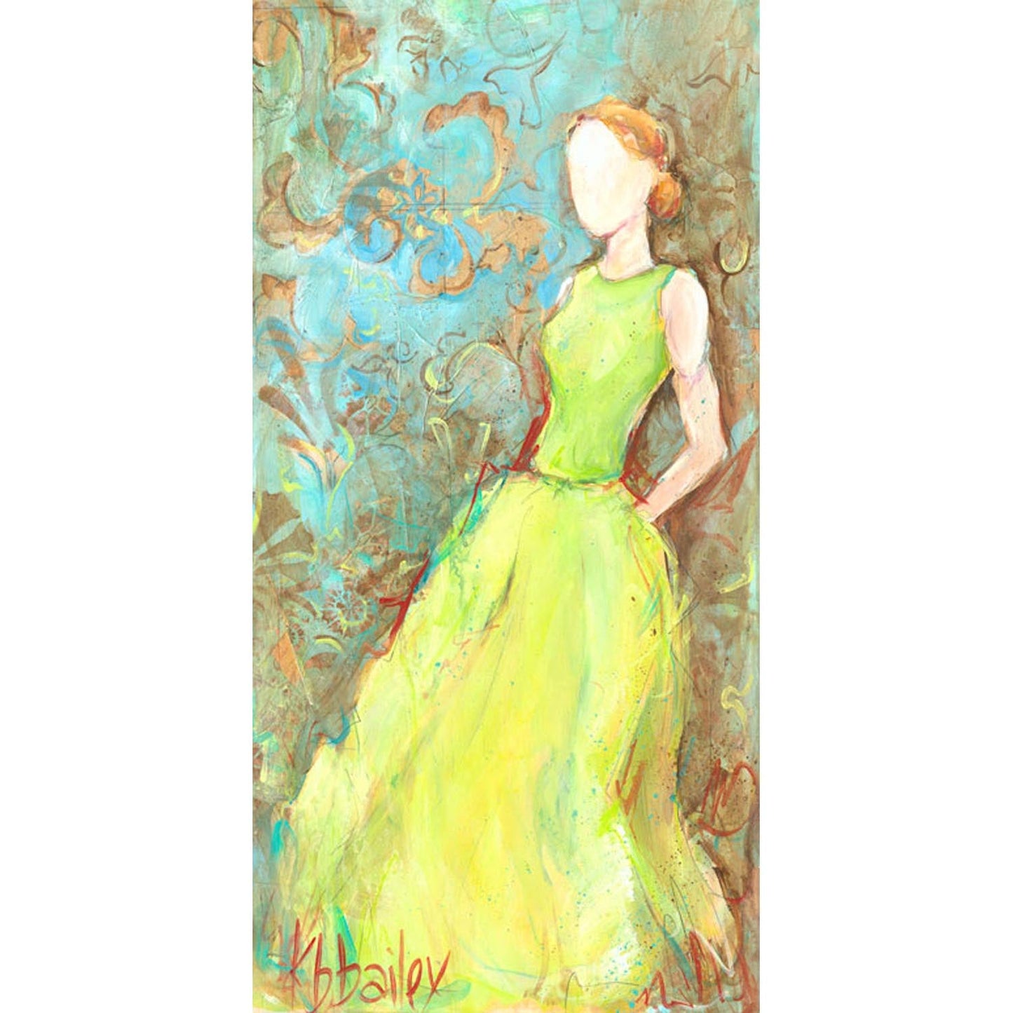 Green Satin Gown Canvas Wall Art