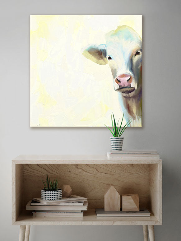 Calm Cow Canvas Wall Art - GreenBox Art