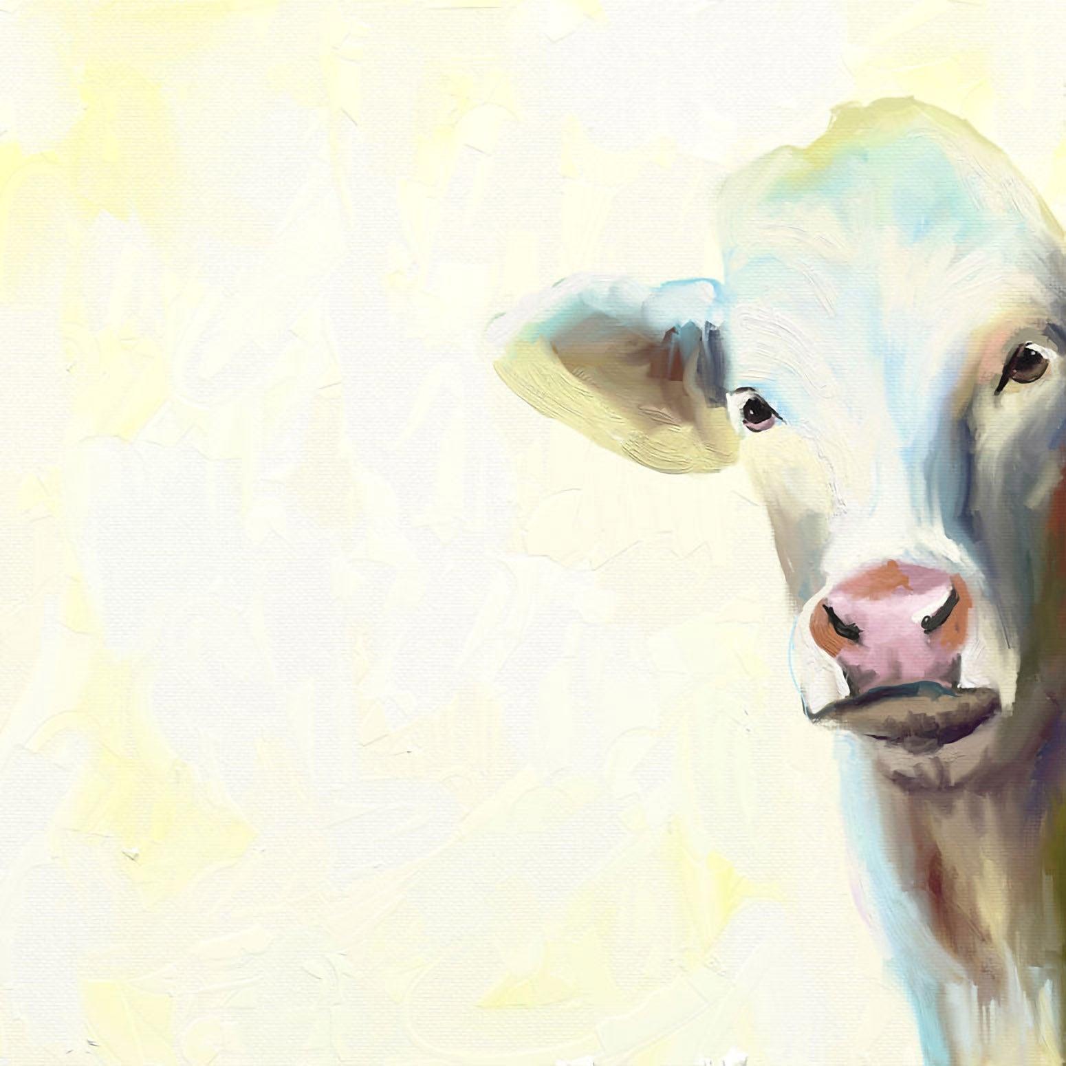 Calm Cow Canvas Wall Art - GreenBox Art