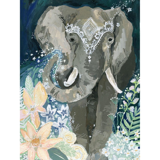 Flora & The Elephant Canvas Wall Art