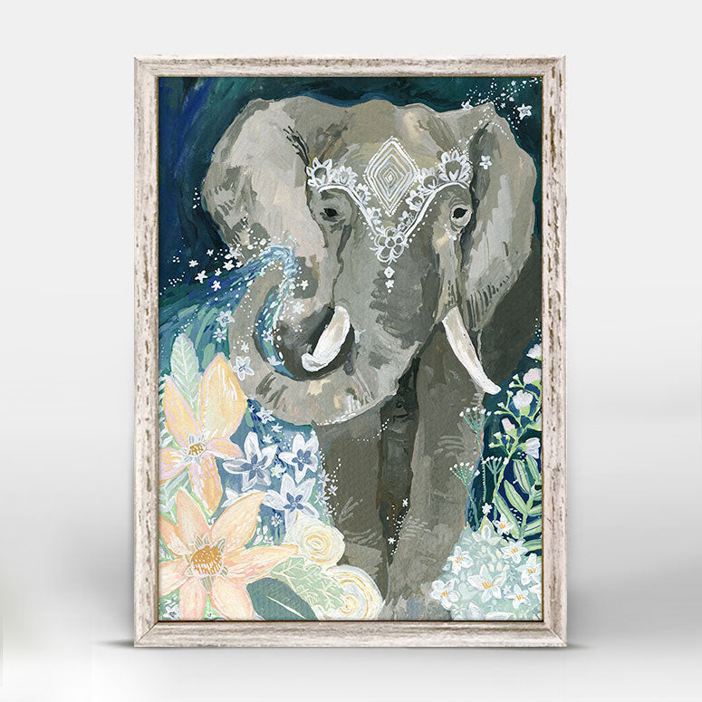 Flora & The Elephant Mini Framed Canvas