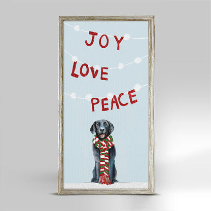 Holiday - Joy Love Peace Embellished Mini Framed Canvas