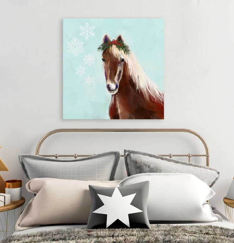 Holiday - Festive Horse Canvas Wall Art