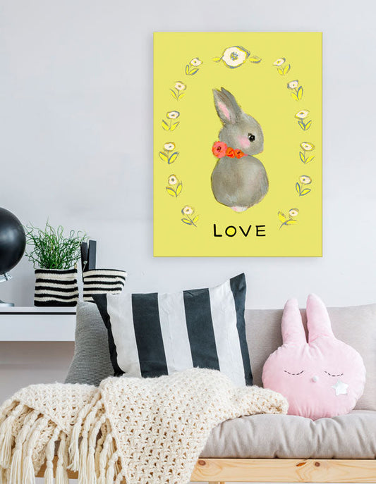 Love Bunny Canvas Wall Art
