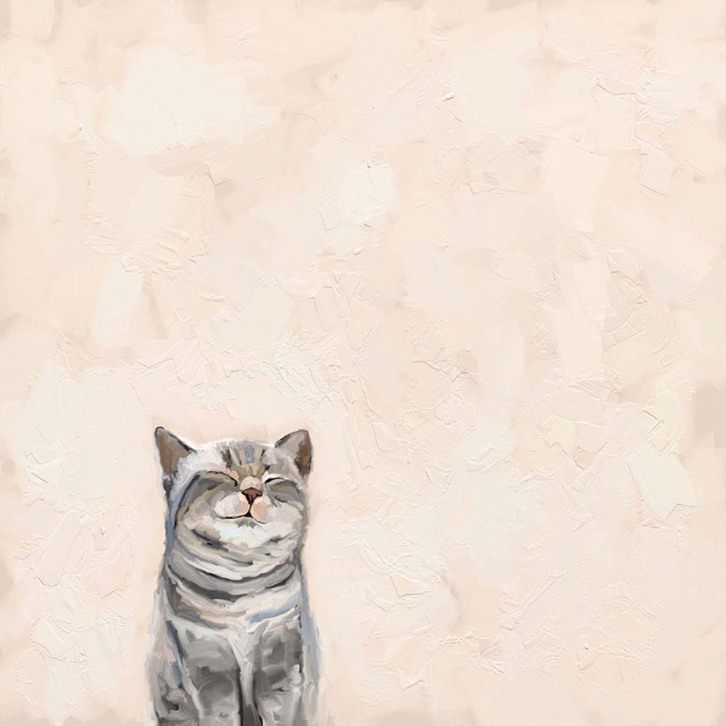 Feline Friends - Cat On Pink Canvas Wall Art