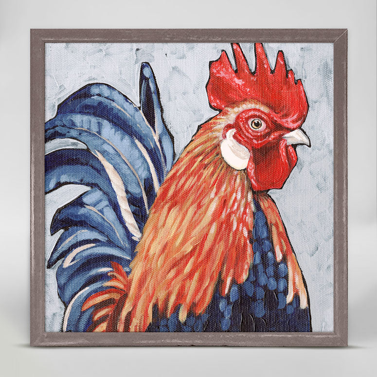 Farm Rooster Mini Framed Canvas