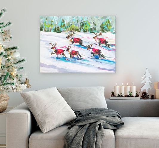 Holiday - Reindeer Ready Canvas Wall Art - GreenBox Art