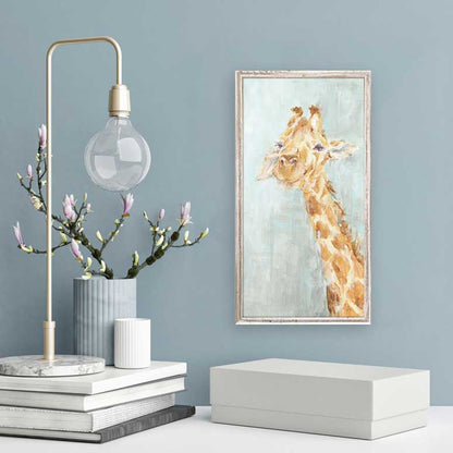 Sweet Giraffe Mini Framed Canvas