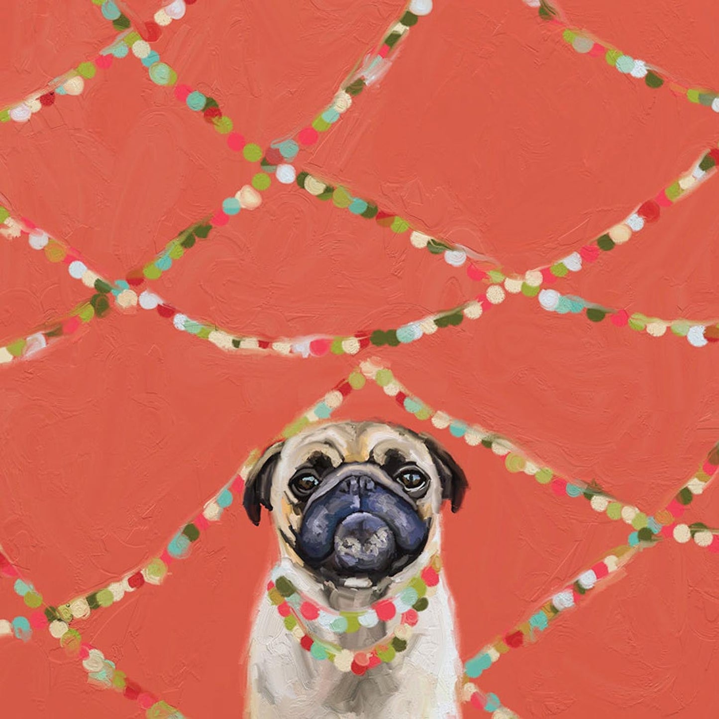 Best Friend - Festive Party Pug Canvas Wall Art