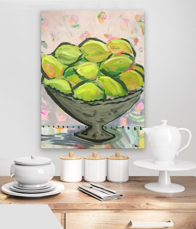 Citrus - Limes Canvas Wall Art - GreenBox Art