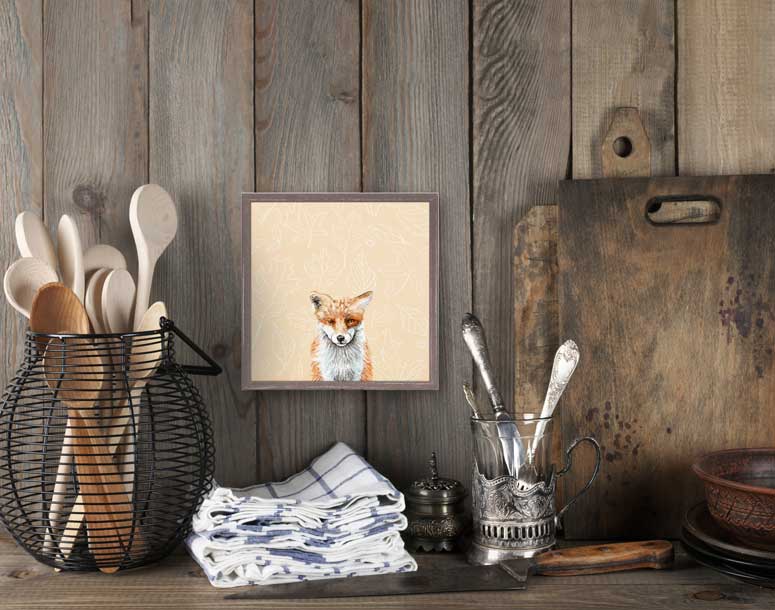 Fall - Thankful Fox Mini Framed Canvas