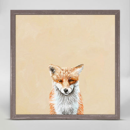 Fall - Thankful Fox On Cream Mini Framed Canvas