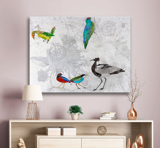 Tropical Birds - 2 Canvas Wall Art