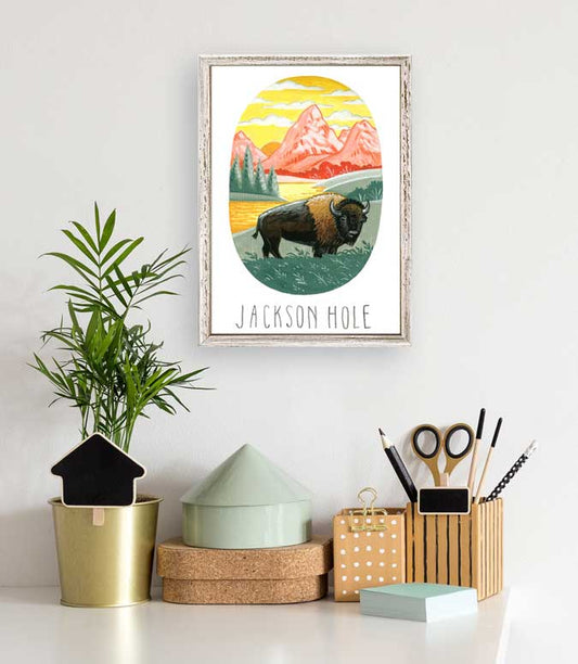 National Treasure - Jackson Hole Mini Framed Canvas - GreenBox Art