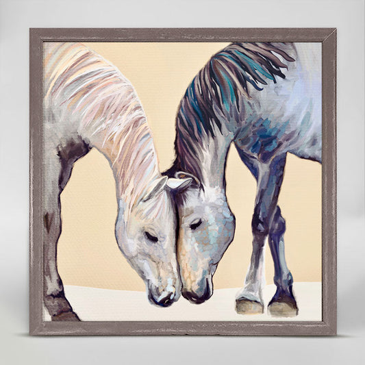 Horse Pair Mini Framed Canvas