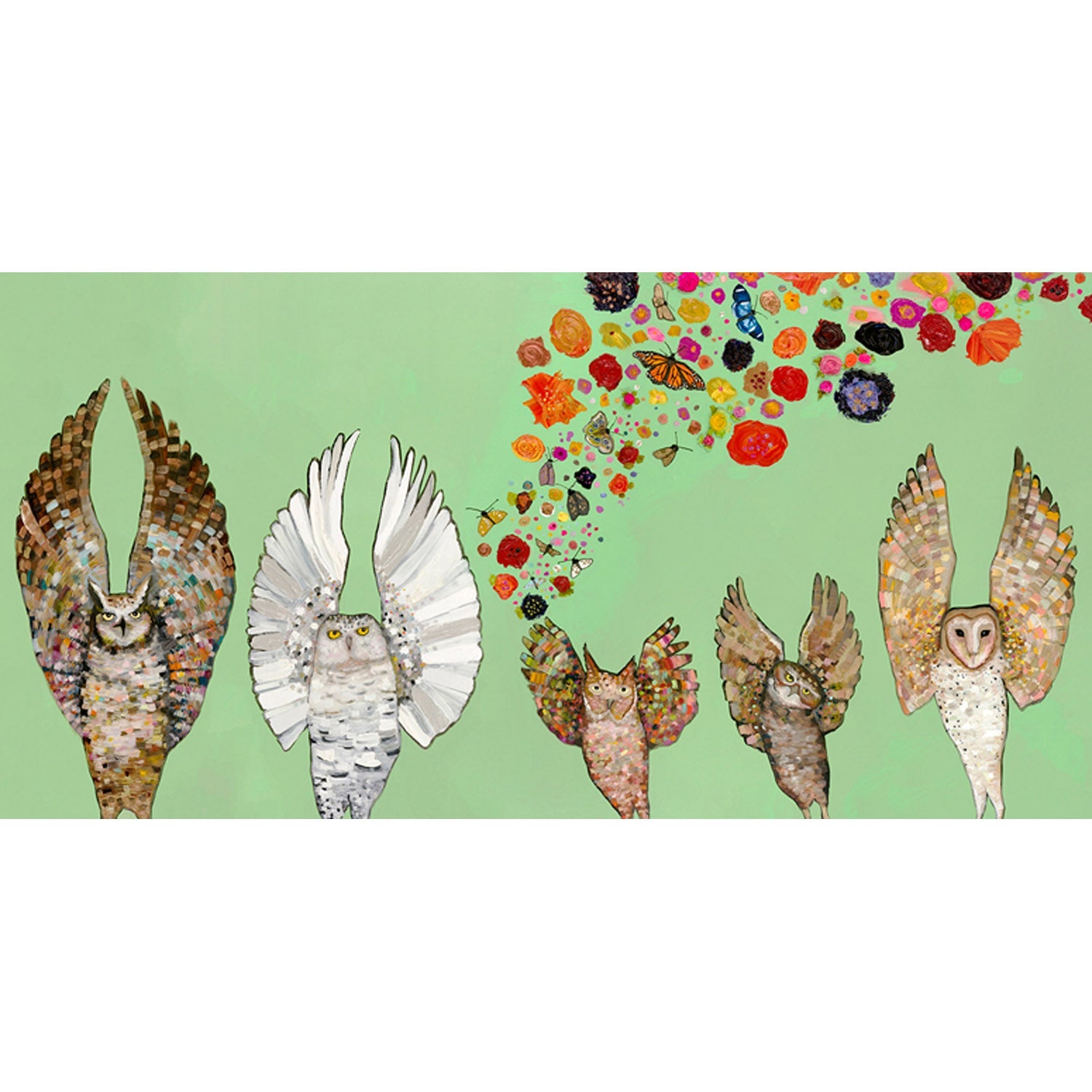 Owl Ballet Troupe Canvas Wall Art - GreenBox Art