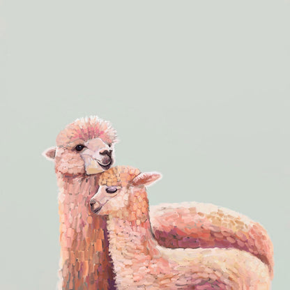 Llama Mama Snuggles Canvas Wall Art