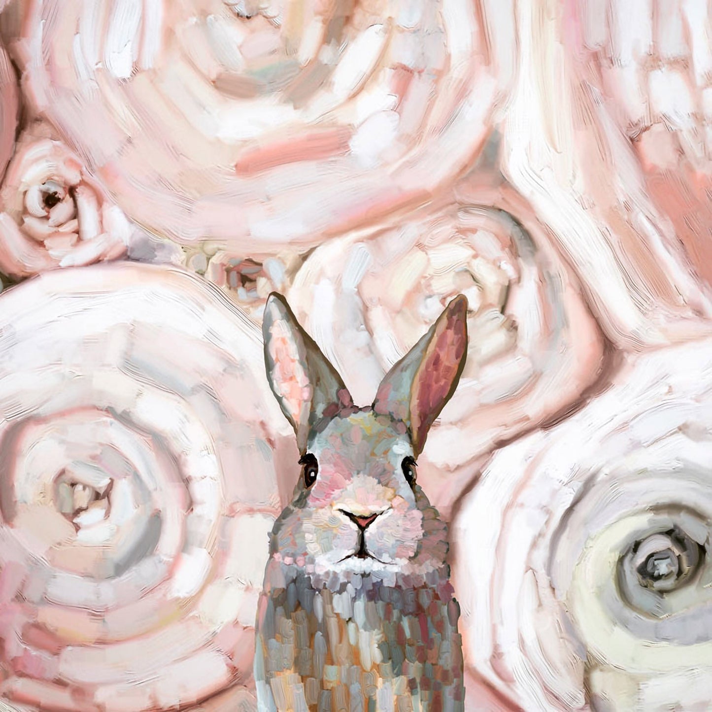 Bunny Of Roses Canvas Wall Art