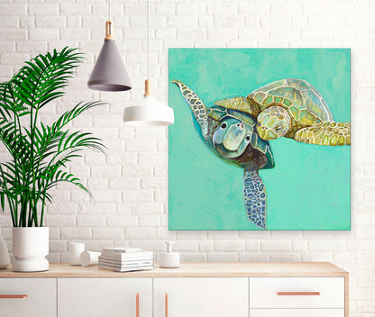 Sea Turtle Honeymoon Canvas Wall Art