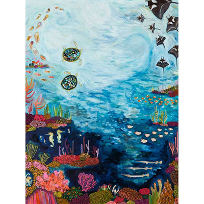 Manta Ray Reef Canvas Wall Art
