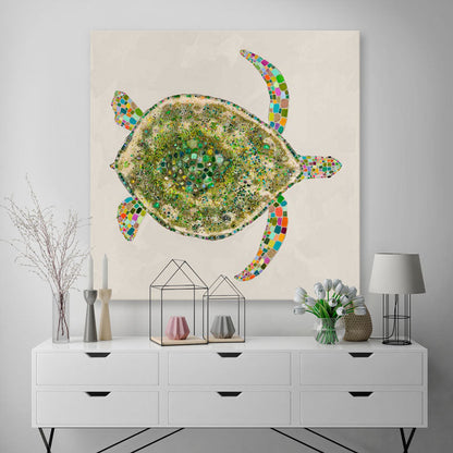 Jeweled Sea Turtle Canvas Wall Art