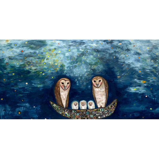 Barn Owl Treasure Nest Canvas Wall Art