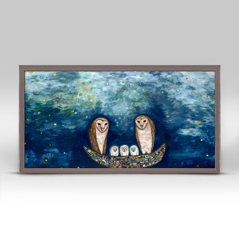 Barn Owl Treasure Nest Mini Framed Canvas