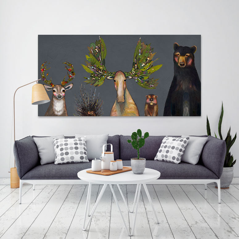 The Forest Five - Charcoal Canvas Wall Art