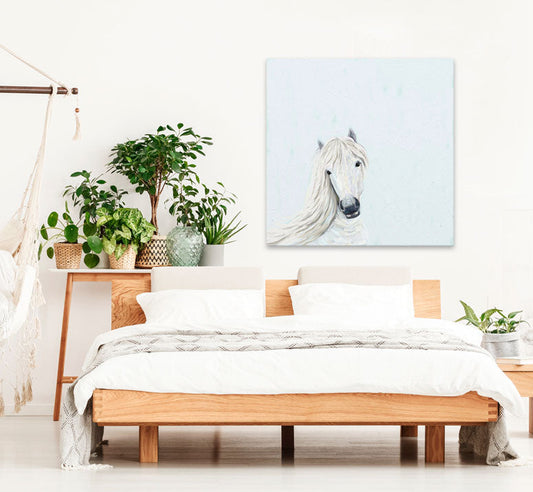 Blue Horse Canvas Wall Art - GreenBox Art