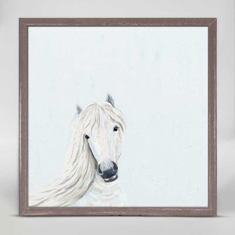 Blue Horse Mini Framed Canvas - GreenBox Art