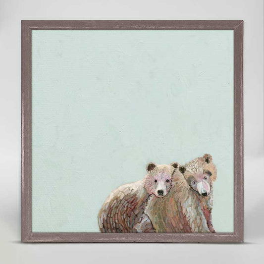 Cuddle Bear Pair Mini Framed Canvas - GreenBox Art