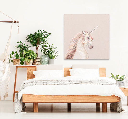 Pink Unicorn Canvas Wall Art - GreenBox Art