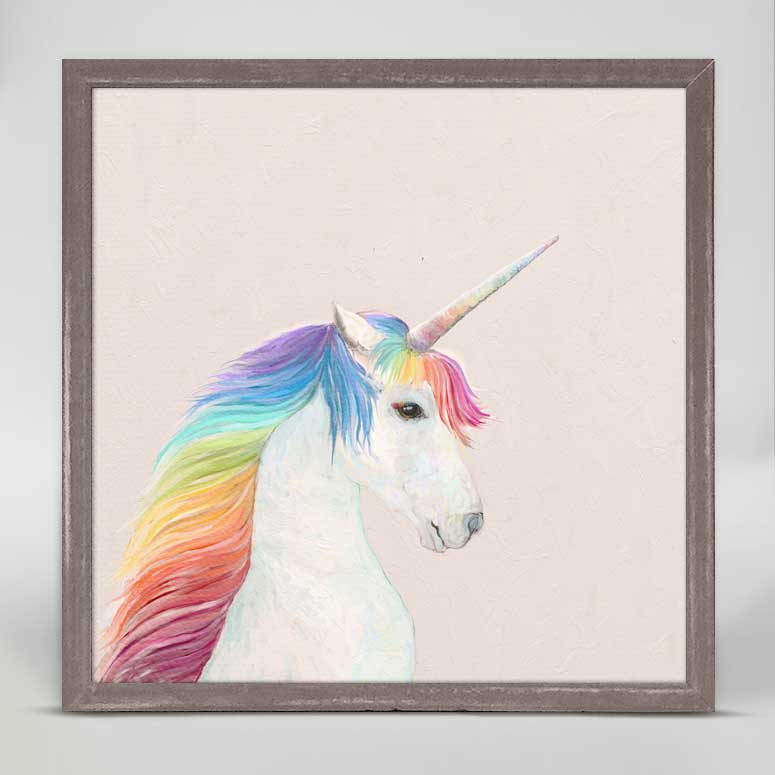 Rainbow Unicorn Mini Framed Canvas - GreenBox Art