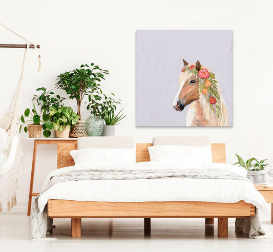 Floral Horse Canvas Wall Art