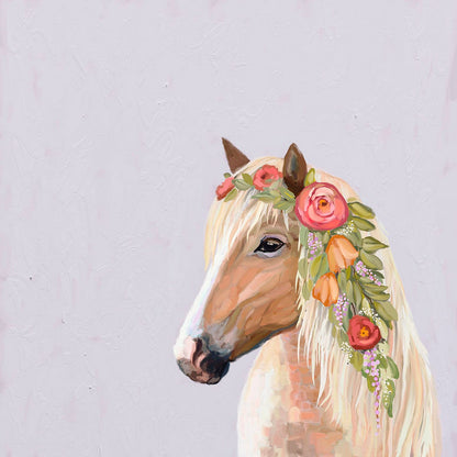 Floral Horse Canvas Wall Art