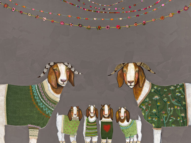 Goats In Sweaters Canvas Wall Art