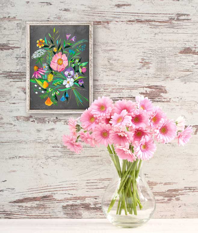 30 Year Bouquet Mini Framed Canvas