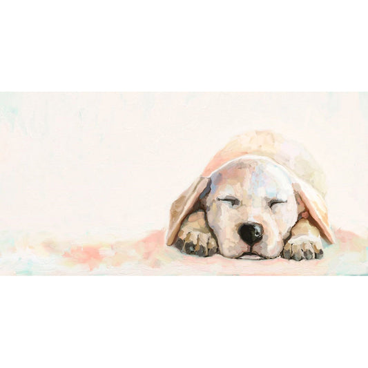 Best Friend - Sleeping Yellow Lab Puppy Canvas Wall Art