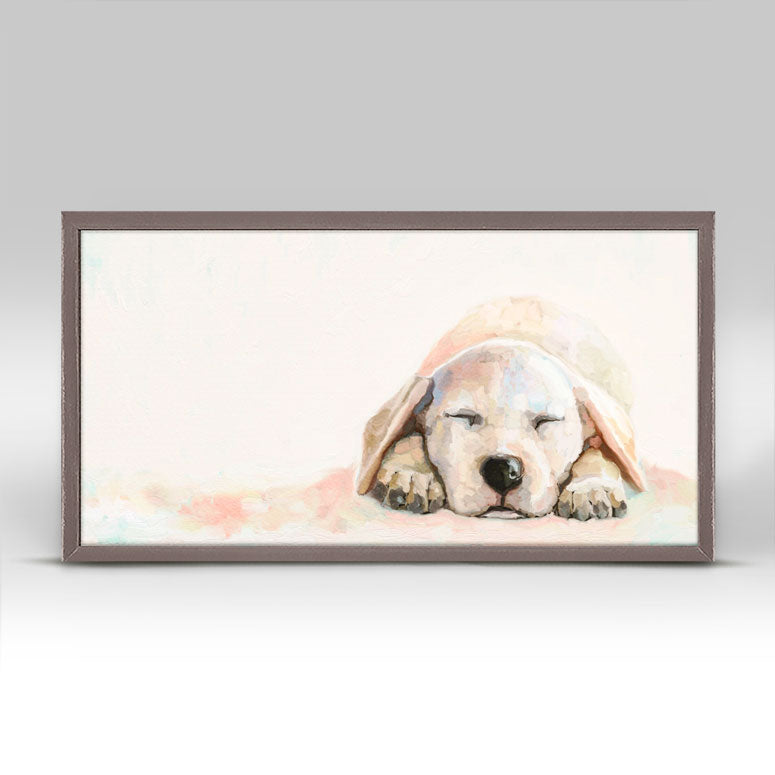 Best Friend - Sleeping Yellow Lab Puppy Mini Framed Canvas