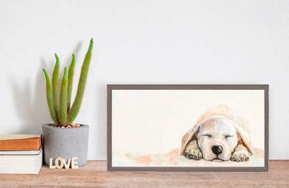Best Friend - Sleeping Yellow Lab Puppy Mini Framed Canvas