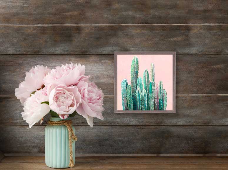 Cactus 2 Mini Framed Canvas