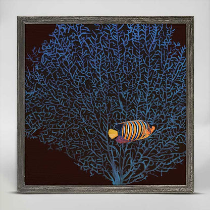 Coral 1 Dark Mini Framed Canvas - GreenBox Art