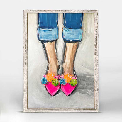 Pom Pom Shoes Mini Framed Canvas