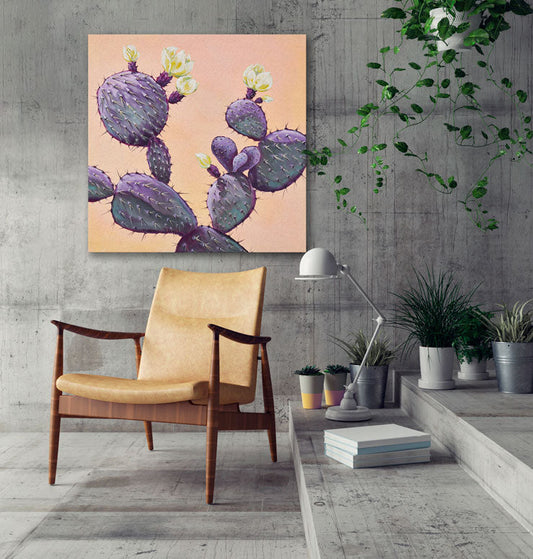 Purple Prickly Pear Canvas Wall Art