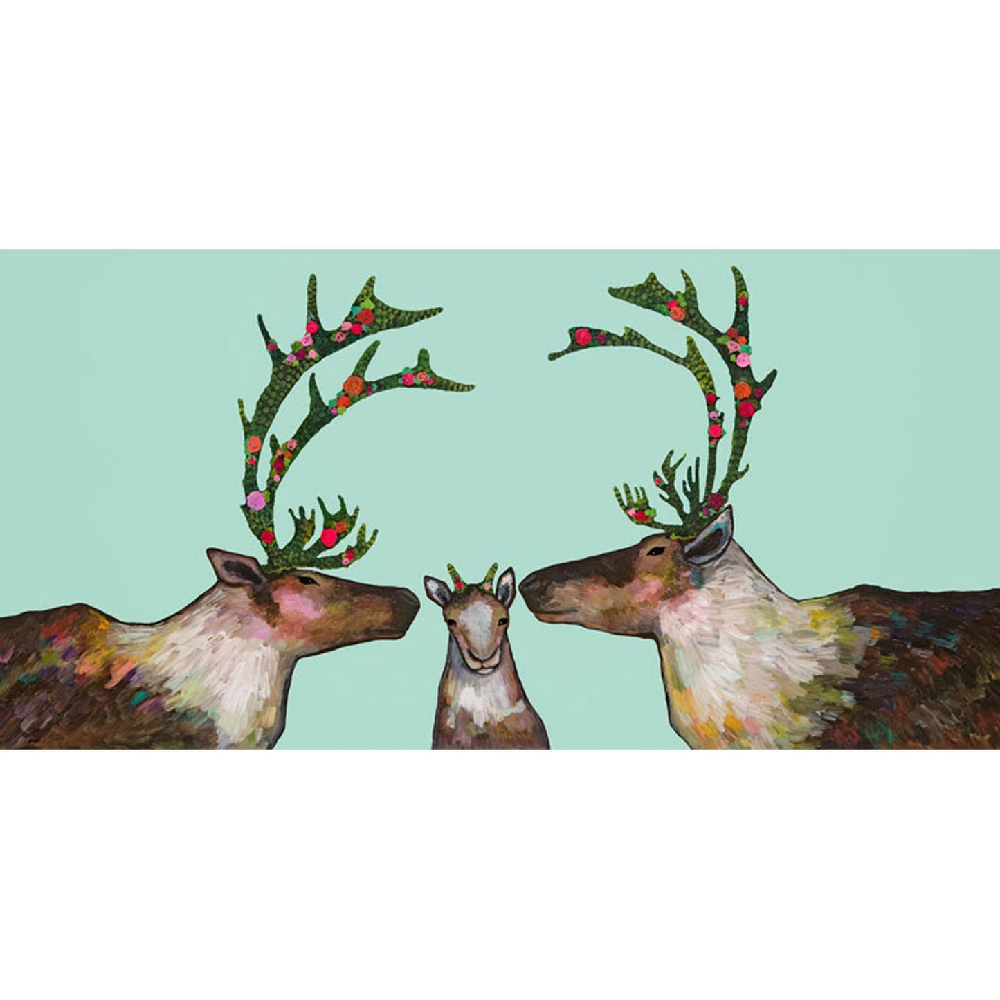 Caribou Baby Blooms Canvas Wall Art