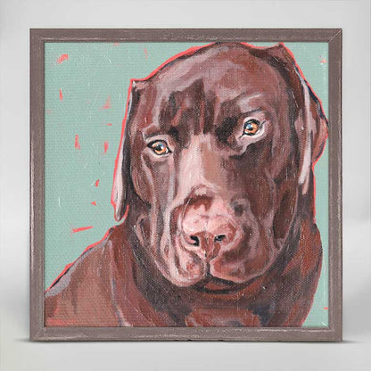 Chocolate Lab Mini Framed Canvas - GreenBox Art